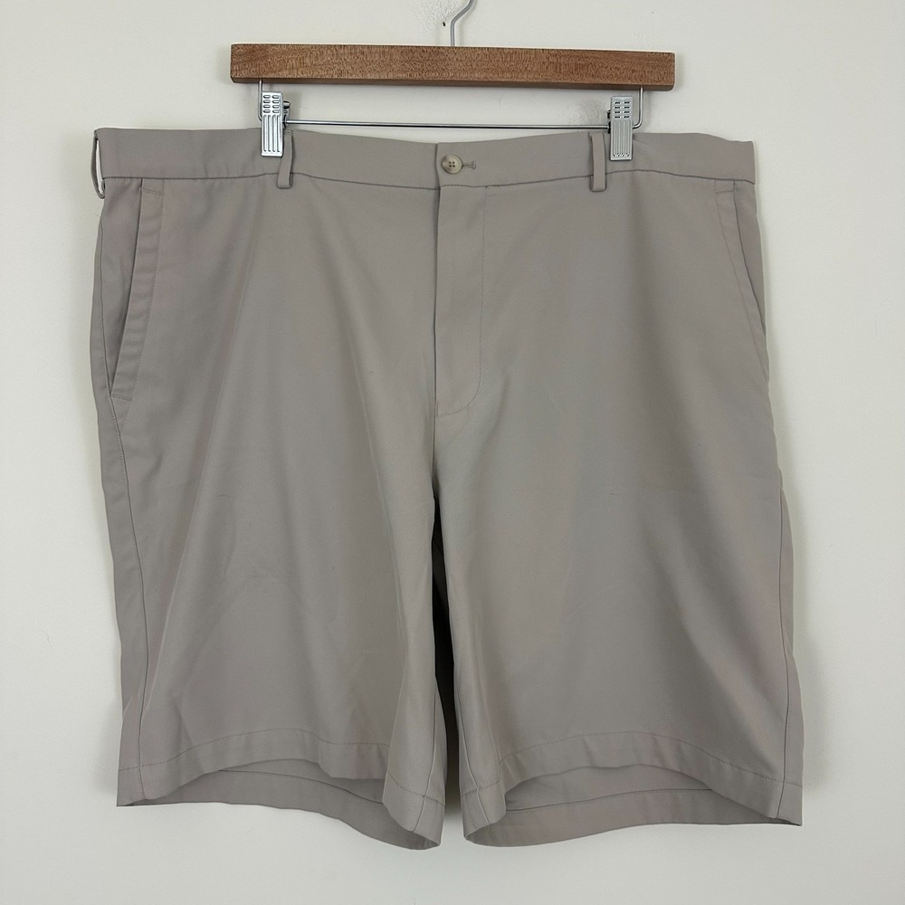 Peter Millar Crown Sport Chino Shorts Beige Performance Golf Men 42